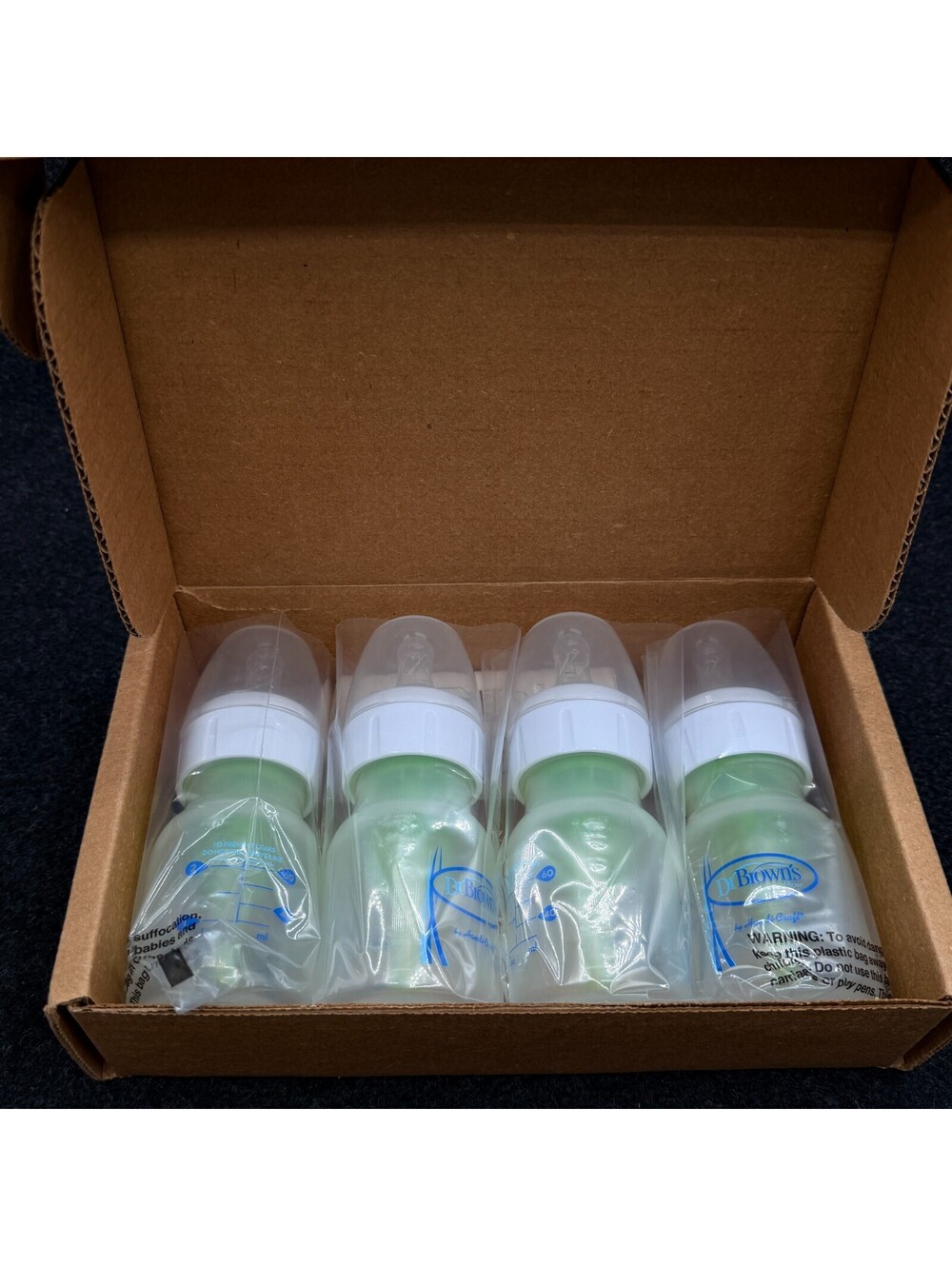 Dr. Brown's 2oz Narrow Anti-Colic Baby Bottles with Preemie Nipples, 4 Pack